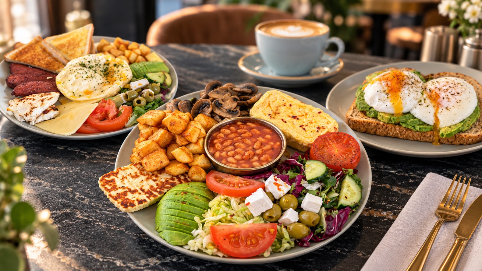A selection of Cafe Viuna breakfast dishes